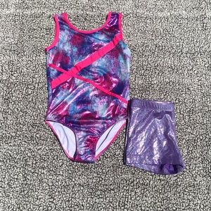 leotard with matching shorts size medium
